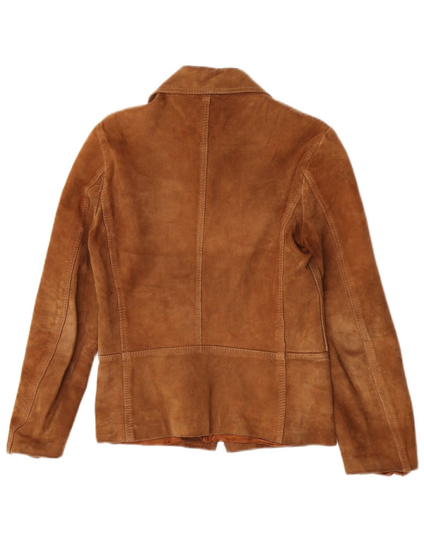 Vintage Γυναικείο Suede Jacket UK 10 Small Brown