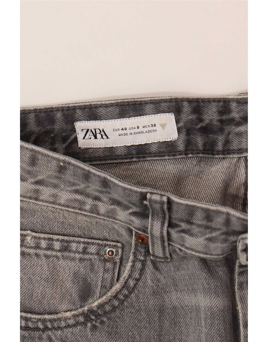 Zara Γυναικείο Straight Jeans EU 40 Medium W30 L29 Grey