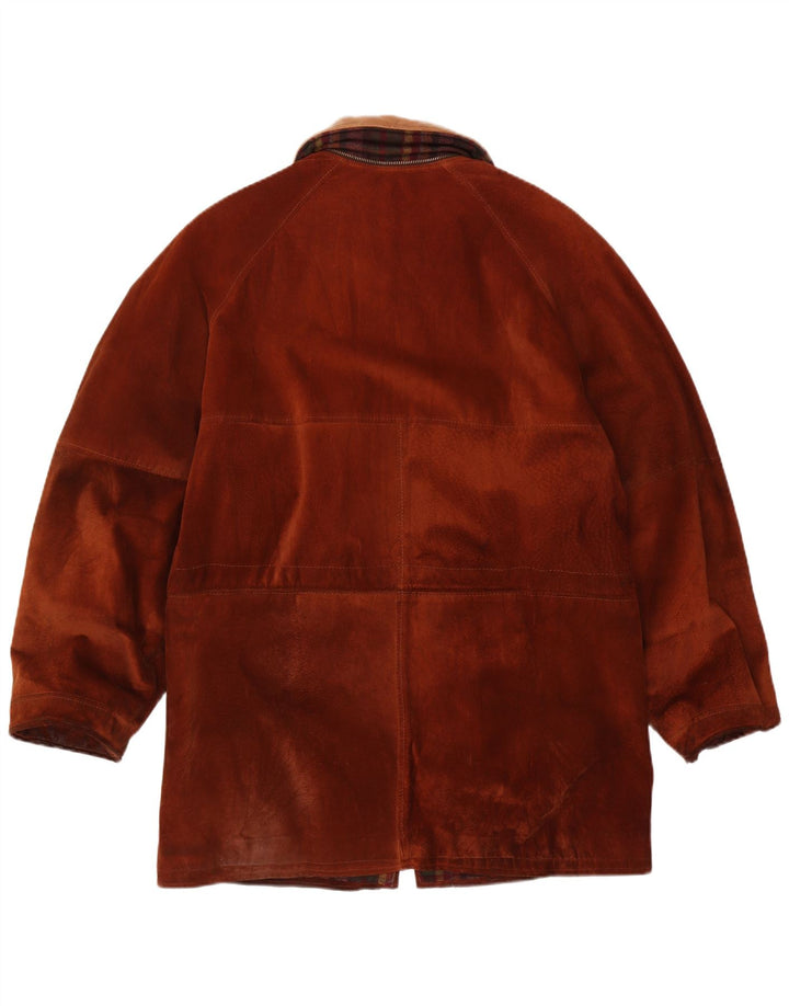 Vintage Ανδρικό Suede Jacket IT 54 2XL Καφέ Δερμάτινο