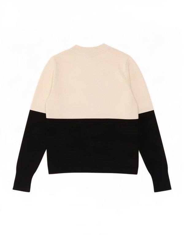 Topshop Γυναικείο πουλόβερ με λαιμόκοψη Crop Crop UK 10 Small White Colourblock