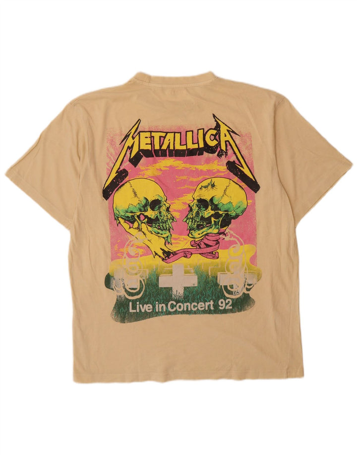 Pull & Bear Ανδρικό T-Shirt γραφικό Metallica Τοπ μεσαίο κίτρινο βαμβακερό