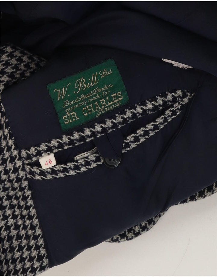 W.Bill London Ανδρικό σακάκι σακάκι με 2 κουμπιά IT 48 Medium Grey Houndstooth