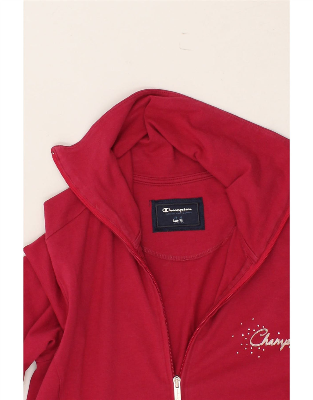 CHAMPION Womens Tracksuit Top Jacket UK 12 Medium Pink Cotton Vintage Champion and Second-Hand Champion from Messina Hembry 