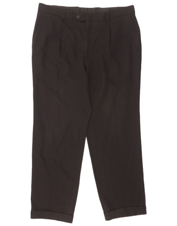 Cerruti Mens Straight Suit Trousers IT 56 3XL W38 L31 Black