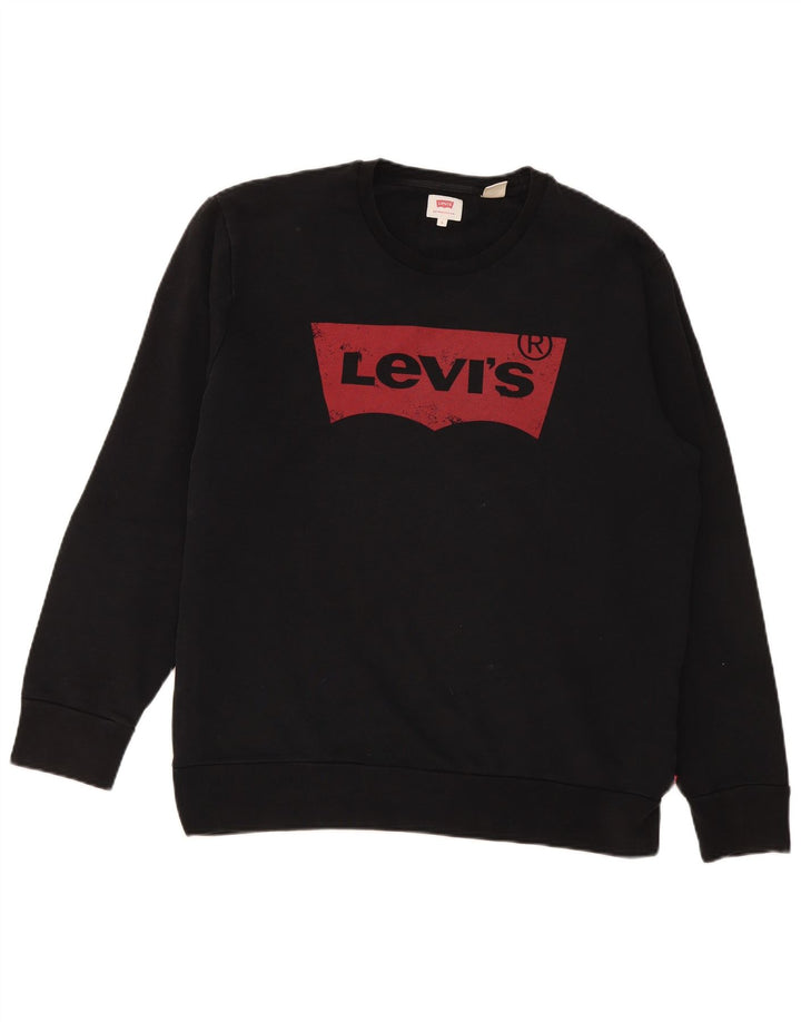 Ανδρικό γραφικό φούτερ Levi's Jumper μεγάλο μαύρο βαμβακερό