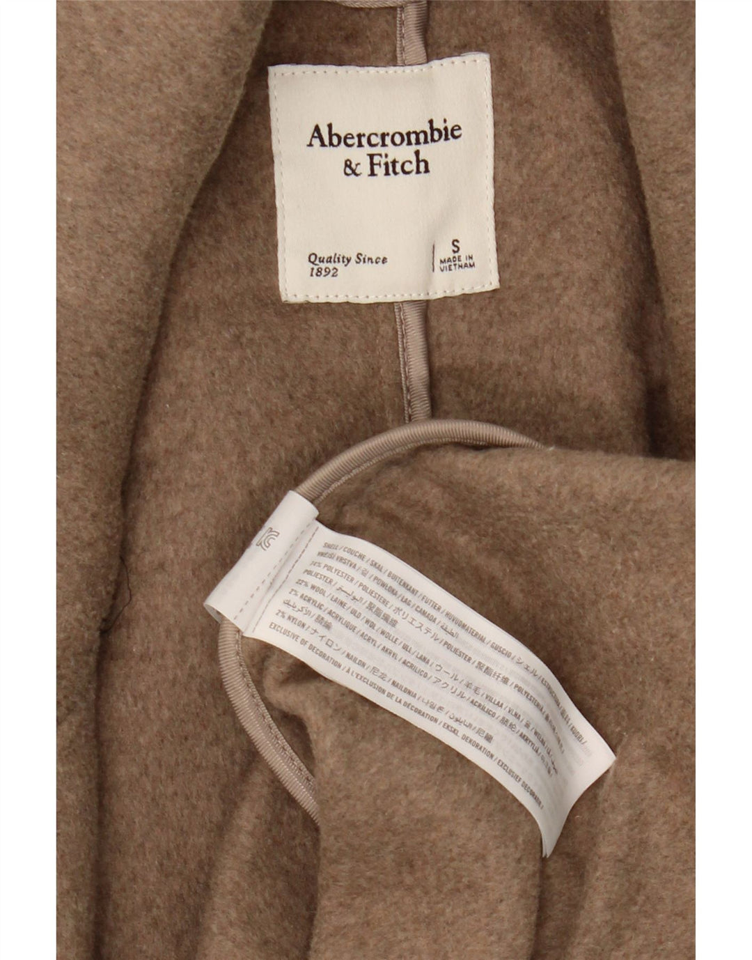 Abercrombie & Fitch γυναικείο υπερμεγέθη πανωφόρι UK 10 Small Beige Polyester