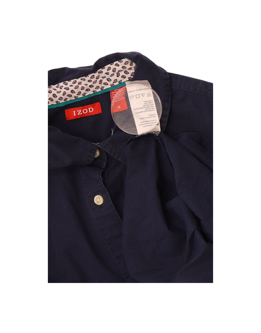 IZOD Womens Shirt UK 14 Medium Navy Blue Cotton