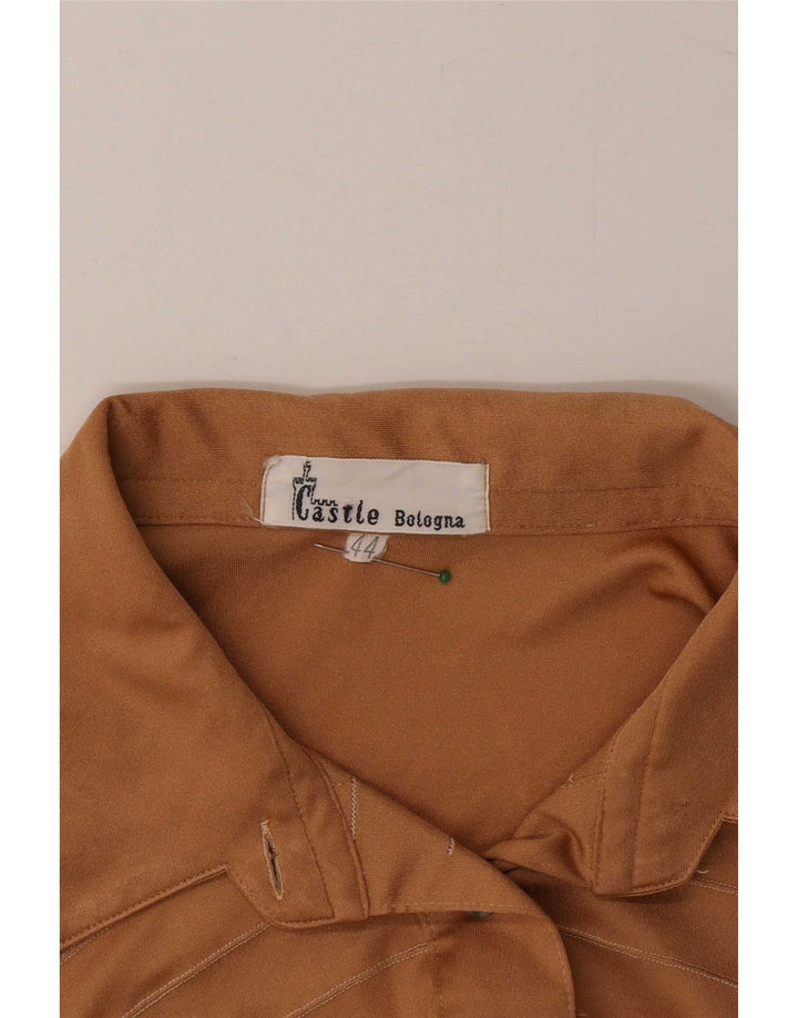 Castle γυναικείο πουκάμισο μπλούζα UK 12 Medium Beige Polyester