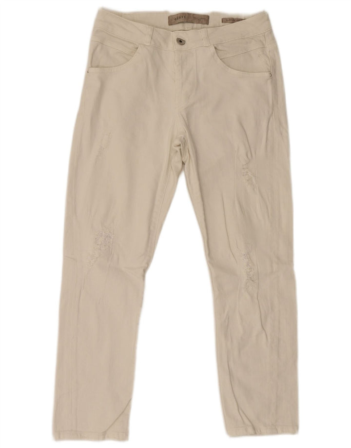 Guess Γυναικείο Slim Jeans W27 L26 Λευκό βαμβακερό