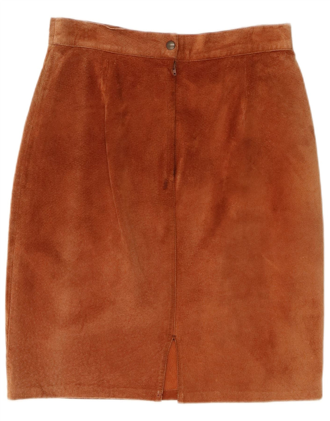 Vintage Γυναικεία Suede Pencil Φούστα W28 Δερμάτινη μεσαία καφέ