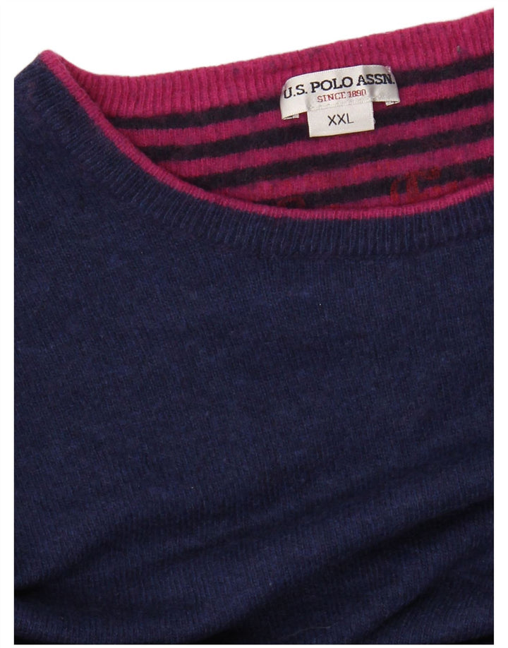 US POLO ASSN. Γυναικείο πουλόβερ με λαιμόκοψη UK 20 2XL Navy Blue
