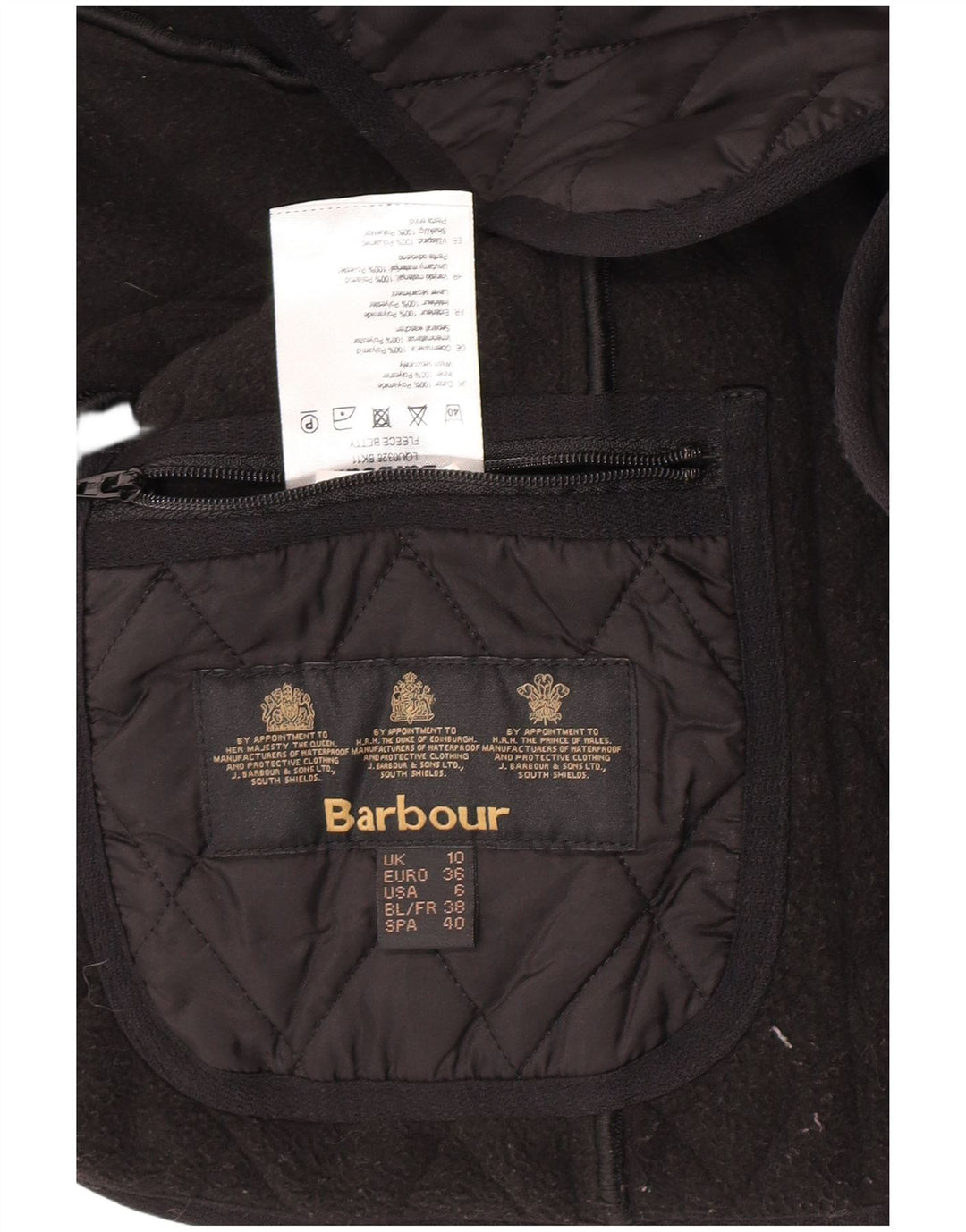 Barbour Womens Quilted Gilet UK 10 Small Black Polyamide