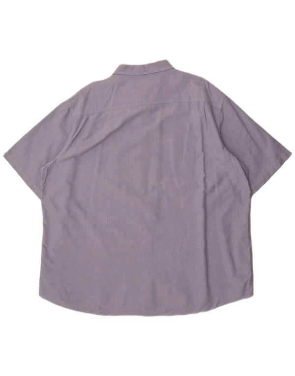 Ανδρικό κοντομάνικο πουκάμισο Marks & Spencer 2XL Μπλε βαμβακερό