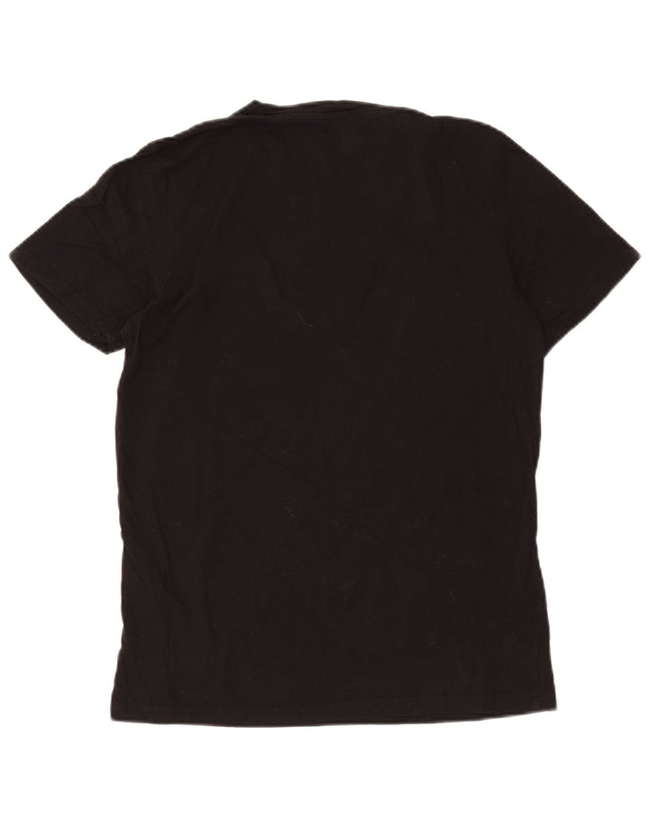 JACK & JONES Mens Graphic T-Shirt Top Medium Black Cotton