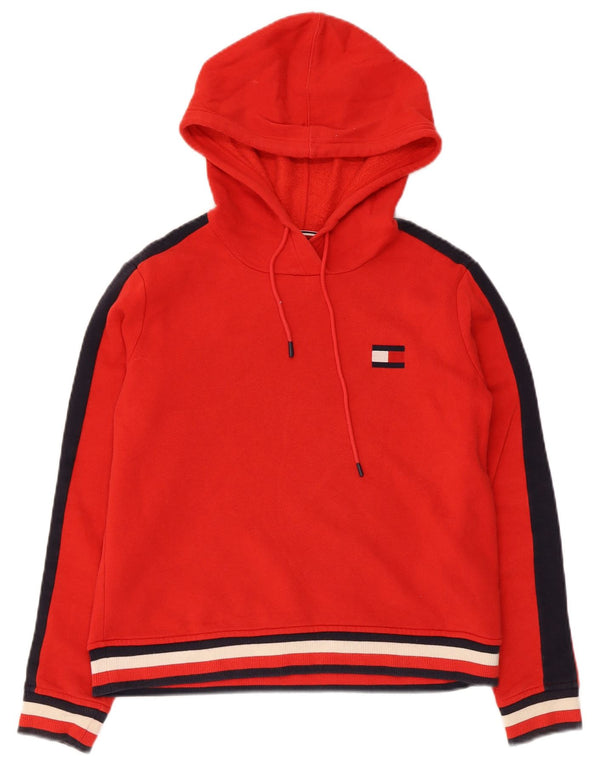 Tommy Hilfiger Womens Relaxed Fit Hoodie Jumper UK 6 XS Colourblock