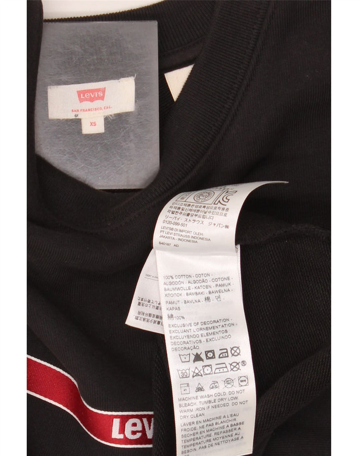 Γυναικεία φούτερ LEVI'S Oversized Crop Jumper UK 6 XS Μαύρο ριγέ