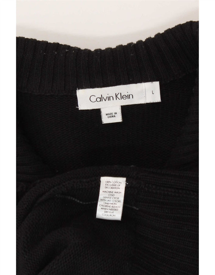 Ανδρικό πουλόβερ Calvin Klein Ζακέτα μεγάλο μαύρο βαμβακερό