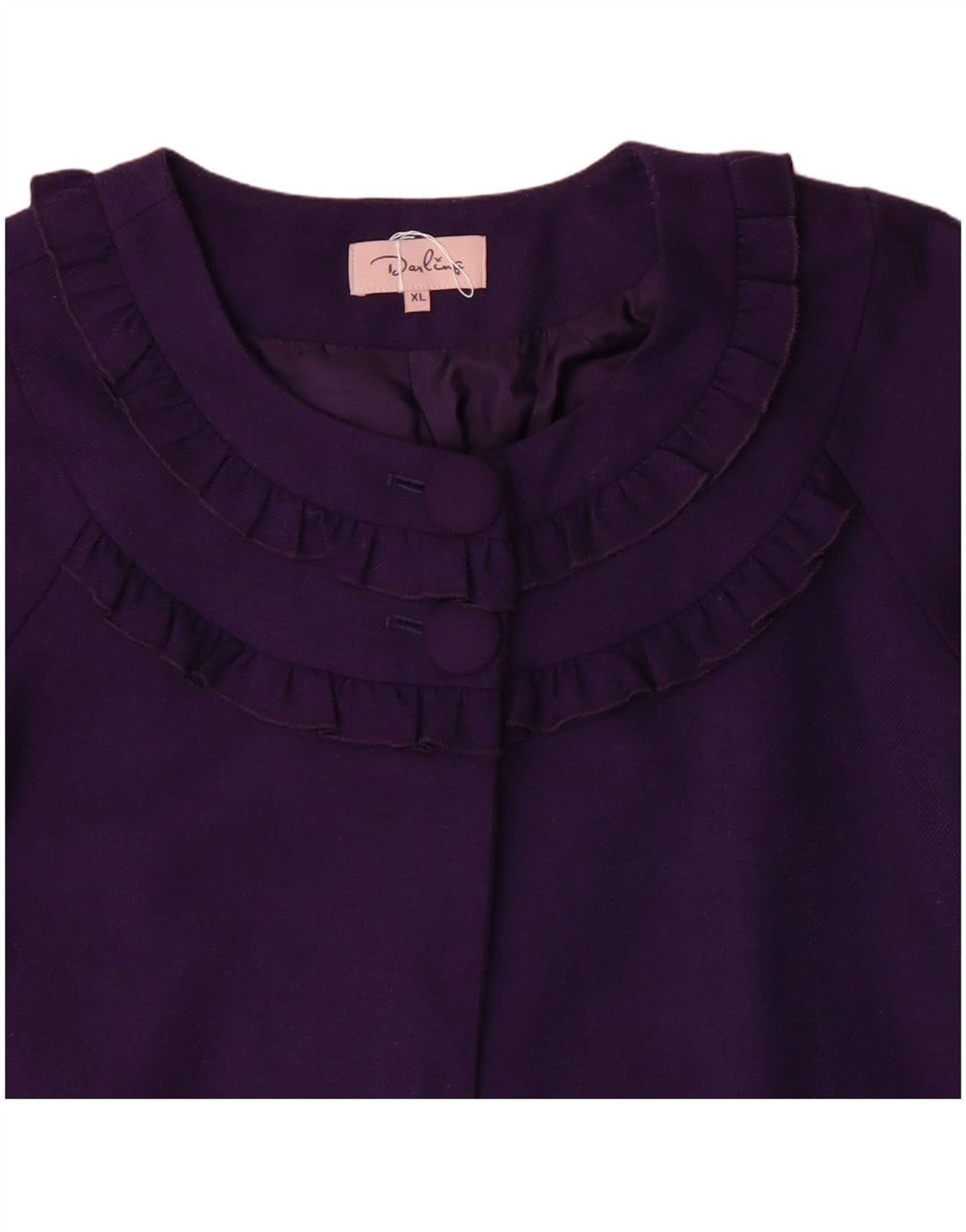 Darling γυναικείο 3/4 μανίκι 2 κουμπιά σακάκι μπλέιζερ UK 18 XL μωβ μαλλί