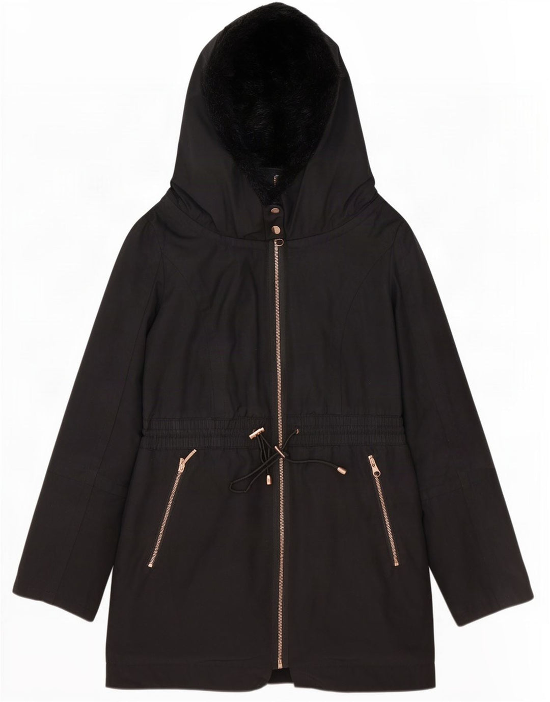 Ted Baker Γυναικείο μπουφάν με κουκούλα Parka Μέγεθος 2 Μικρός Μαύρος Πολυεστέρας