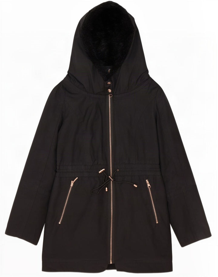 Ted Baker Γυναικείο μπουφάν με κουκούλα Parka Μέγεθος 2 Μικρός Μαύρος Πολυεστέρας