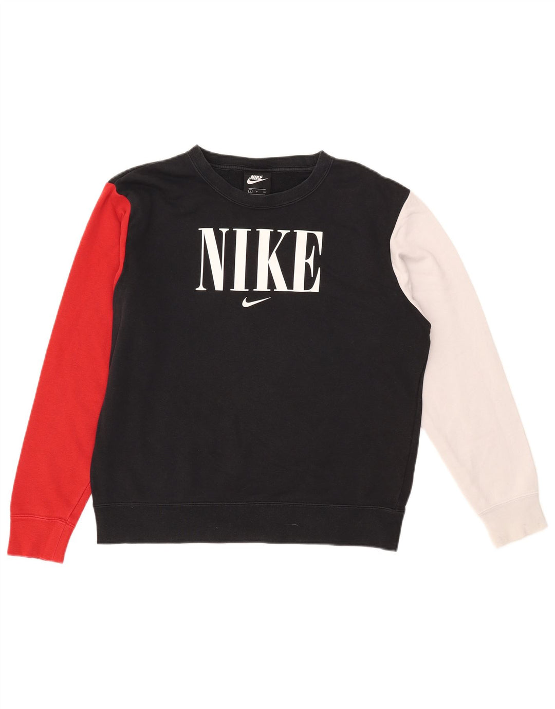 Γυναικείο φούτερ μεγάλου μεγέθους NIKE Jumper UK 10 Small Black Colourblock