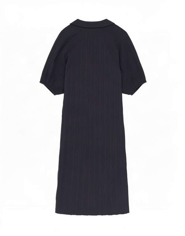 Zara Γυναικείο φόρεμα πόλο μπαστούνι UK 10 Small Navy Blue Viscose