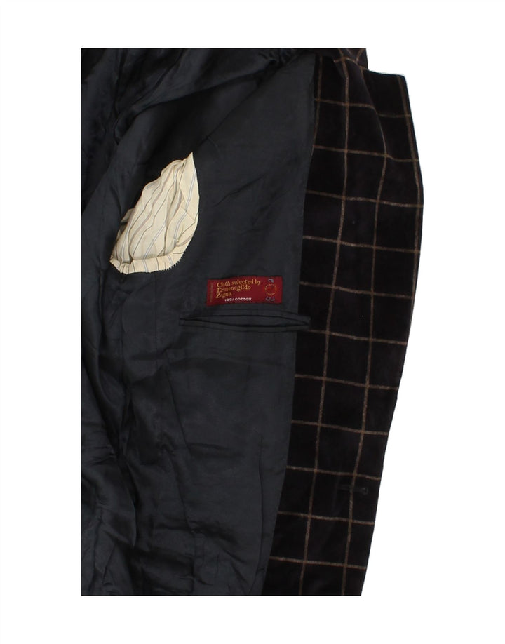 ERMENEGILDO ZEGNA Ανδρικό σακάκι με 2 κουμπιά σακάκι IT 46 Small Navy Blue Check