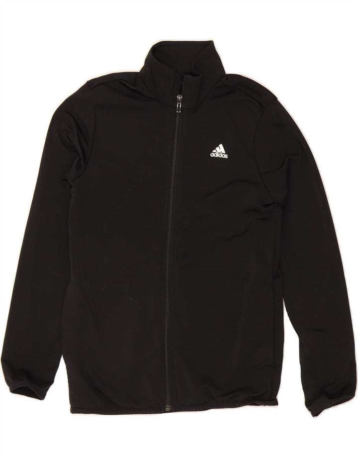 ADIDAS Boys Graphic Tracksuit Top Jacket 11-12 Years Black Polyester Vintage Adidas and Second-Hand Adidas from Messina Hembry 