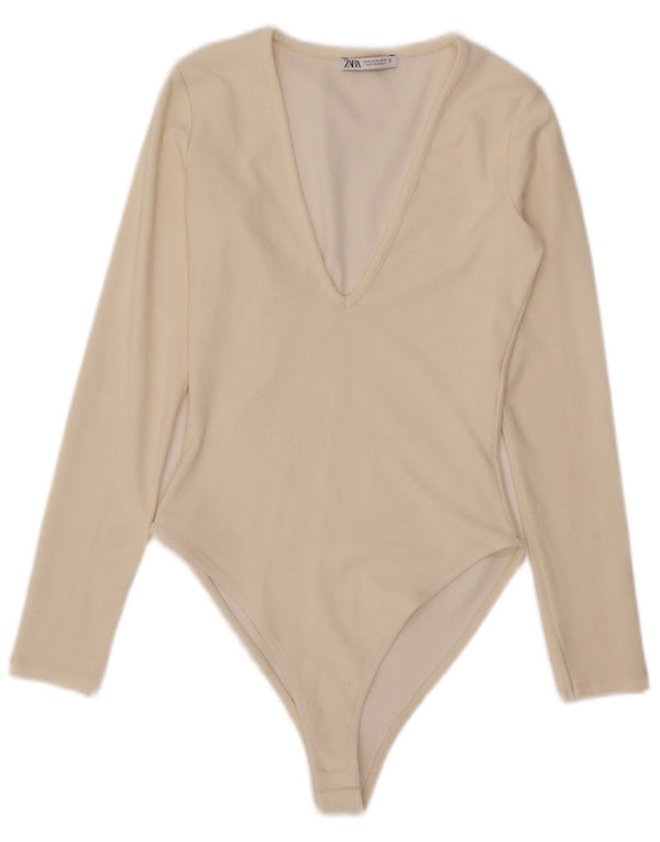 Zara γυναικείο μακρυμάνικο κορμάκι UK 12 Medium Off White