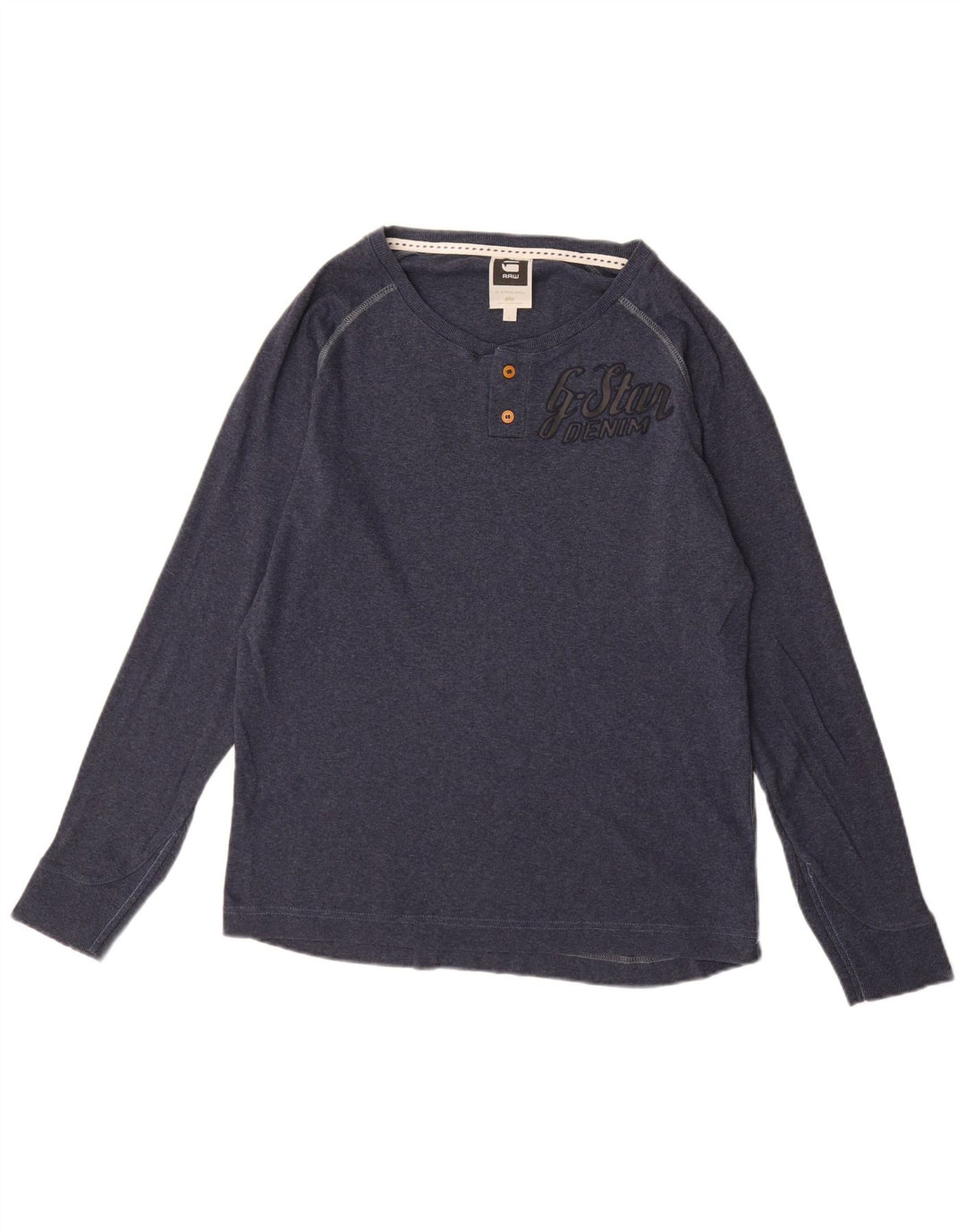 G-STAR Ανδρικό γραφικό τοπ μακρυμάνικο μεγάλο μπλε βαμβακερό