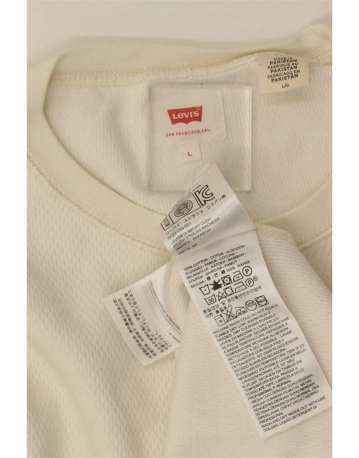 Ανδρικό τοπ Levi's μακρυμάνικο μεγάλο λευκό βαμβακερό