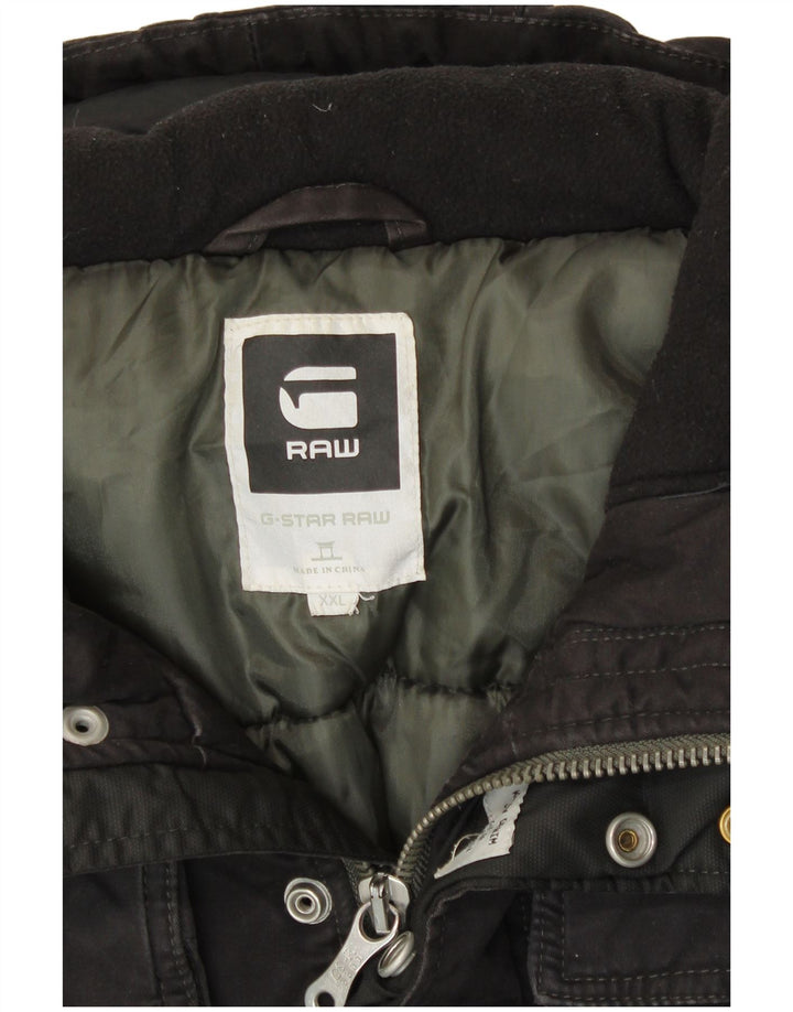 Ανδρικό μπουφάν με κουκούλα G-STAR UK 44 2XL Μαύρο βαμβακερό