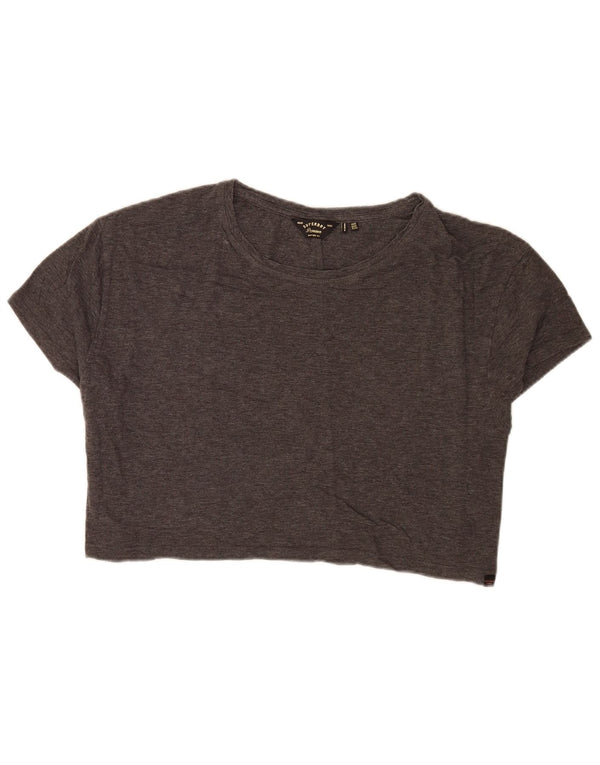 Γυναικείο μπλουζάκι Superdry Crop Relaxed Fit Top UK 16 Large Grey Cotton