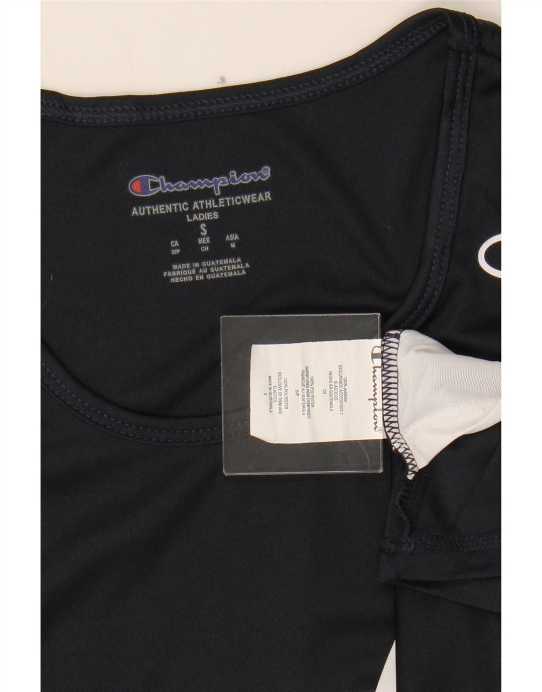 CHAMPION Mens Huskies Graphic Vest Top Small Navy Blue Polyester Vintage Champion and Second-Hand Champion from Messina Hembry 