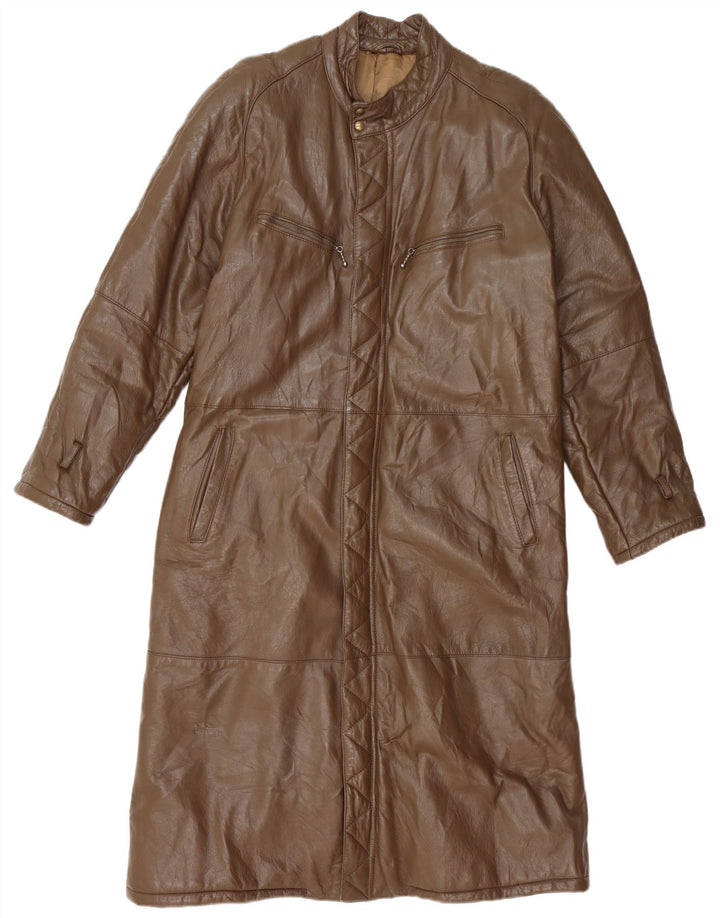 VINTAGE Ανδρικό Δερμάτινο Παλτό UK 38 Μεσαίο Καφέ