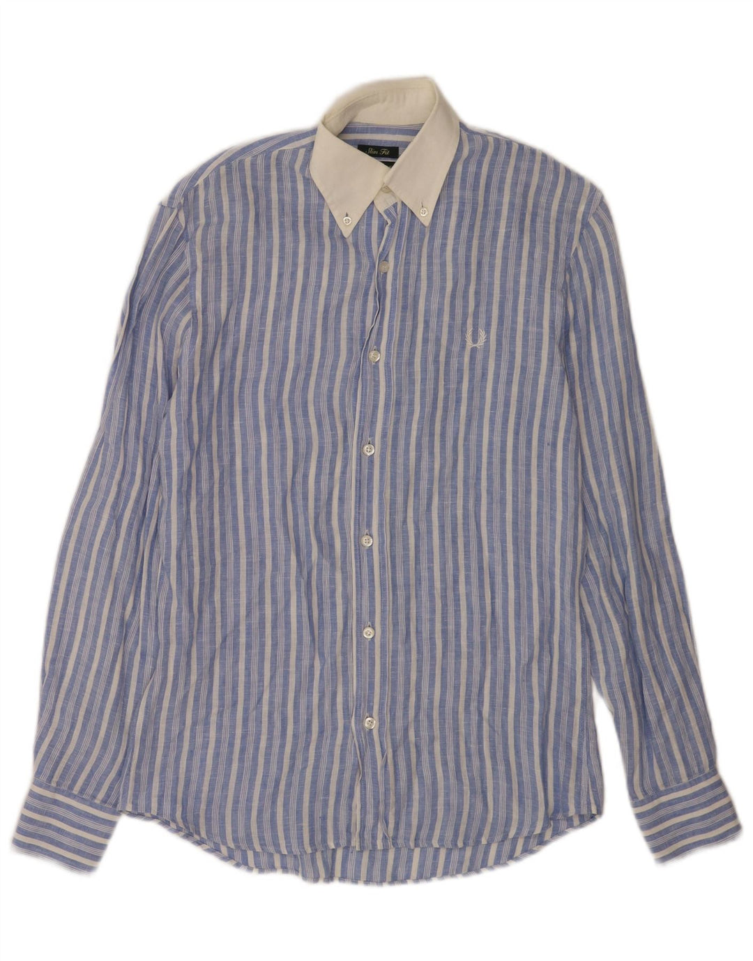 Fred Perry Ανδρικό πουκάμισο Slim Fit Μικρό λινό μπλε ριγέ