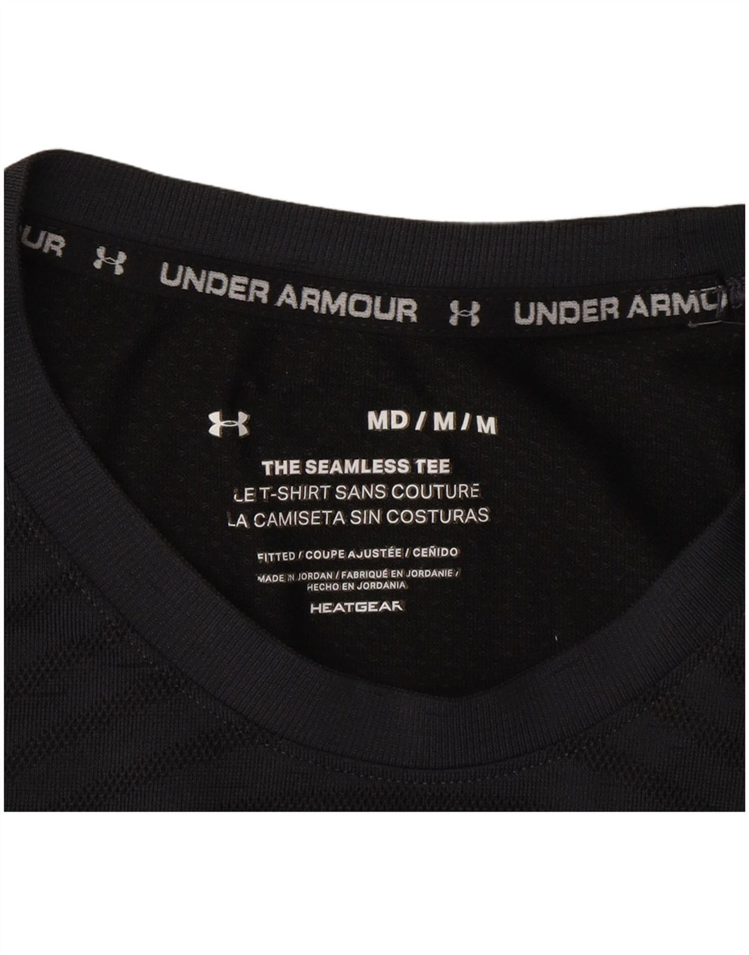 Ανδρικό μπλουζάκι Under Armour Heat Gear Top Medium Grey ριγέ πολυεστέρας