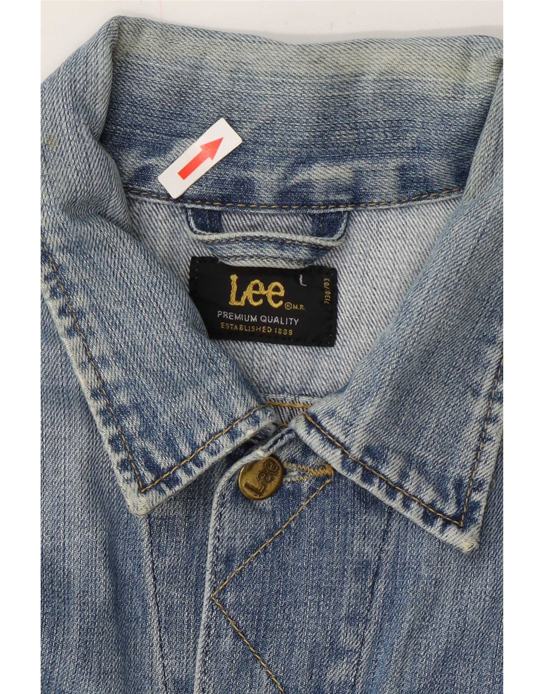 Lee Mens Rider Denim Jacket UK 40 Large Blue Cotton