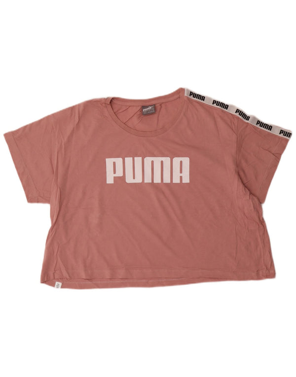 Γυναικείο γραφικό μπλουζάκι Puma Loose Fit Crop Top UK 16 Large Pink