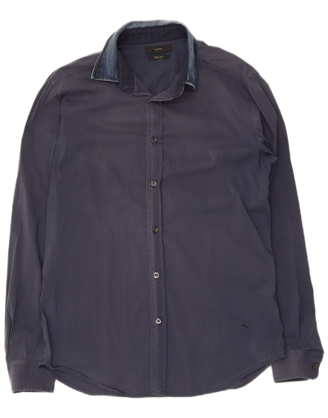 Ανδρικό πουκάμισο Diesel Slim Fit, μεσαίο μπλε βαμβακερό
