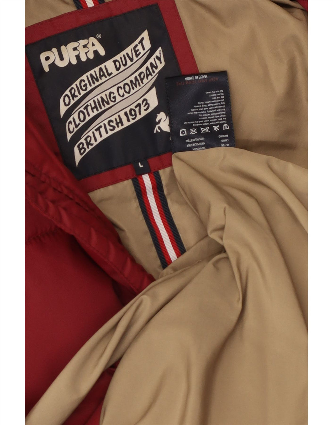 Ανδρικό μπουφάν PUFFA με κουκούλα με επένδυση UK 40 μεγάλο κόκκινο νάιλον