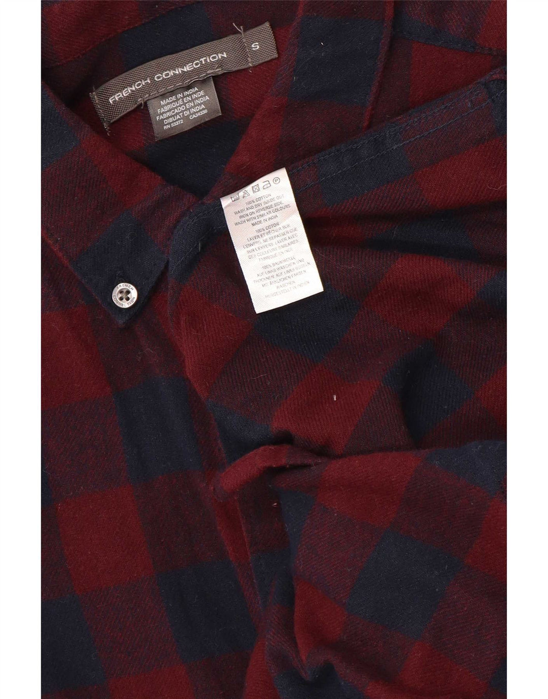 Ανδρικό πουκάμισο French Connection Flannel Μικρό κόκκινο βαμβακερό Gingham