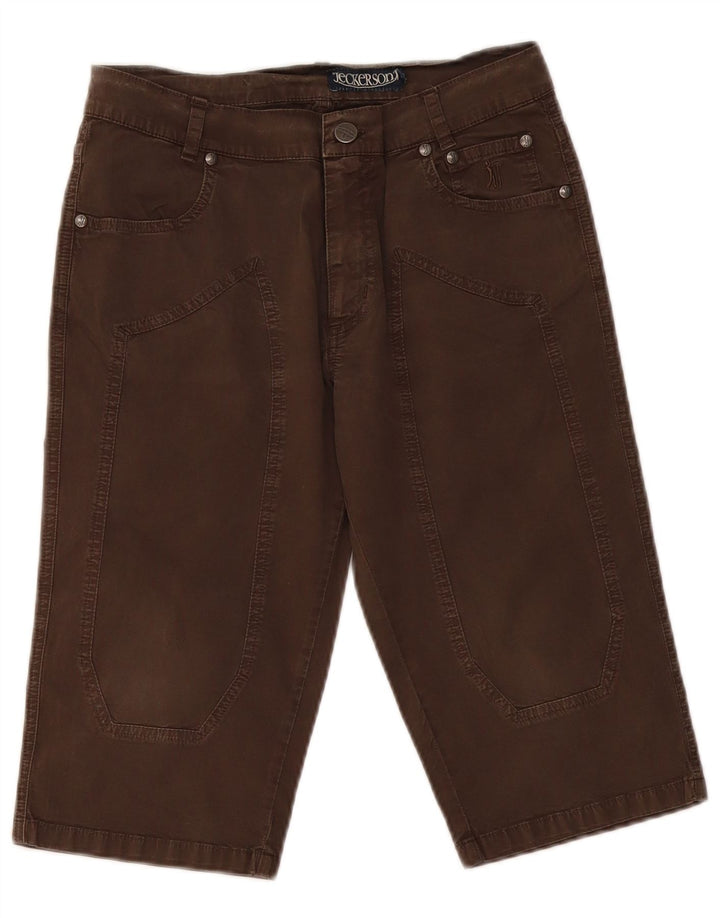 Jeckerson Γυναικείο Casual Σορτς W30 Βαμβακερό μεσαίο καφέ