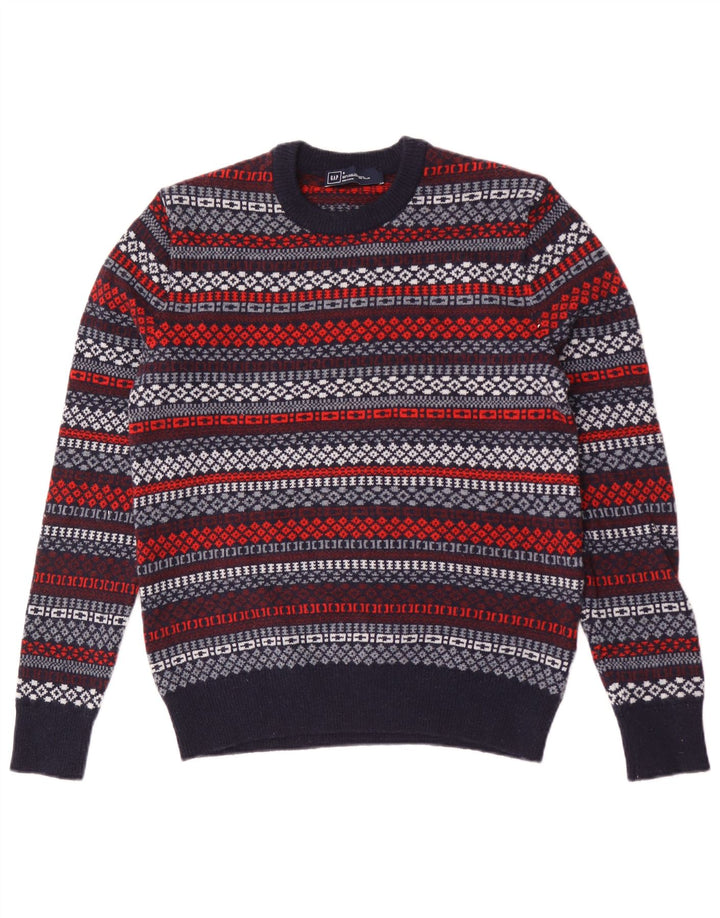 Ανδρικό πουλόβερ Gap Crew Neck Jumper Μικρό Navy Blue γεωμετρικό μαλλί αρνιού