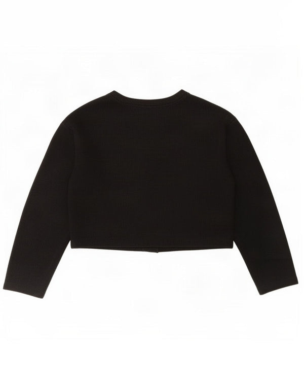 Zara Γυναικείο πουλόβερ ζακέτα Crop UK 14 Μεσαίο μαύρο βαμβακερό