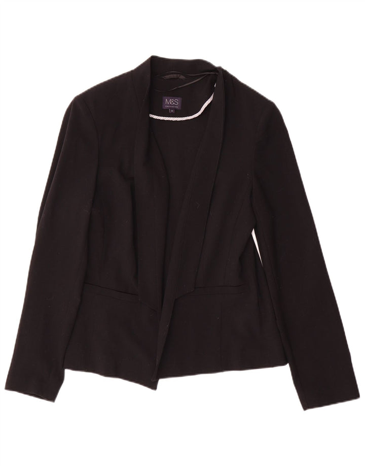 Marks & Spencer Γυναικείο Open Blazer Jacket UK 12 Medium Black Polyester