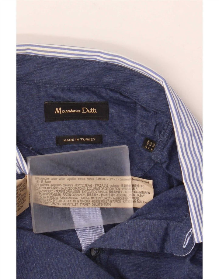 Ανδρικό μπλουζάκι ράγκμπι πόλο Massimo Dutti, μεσαίο ναυτικό μπλε χρώμα