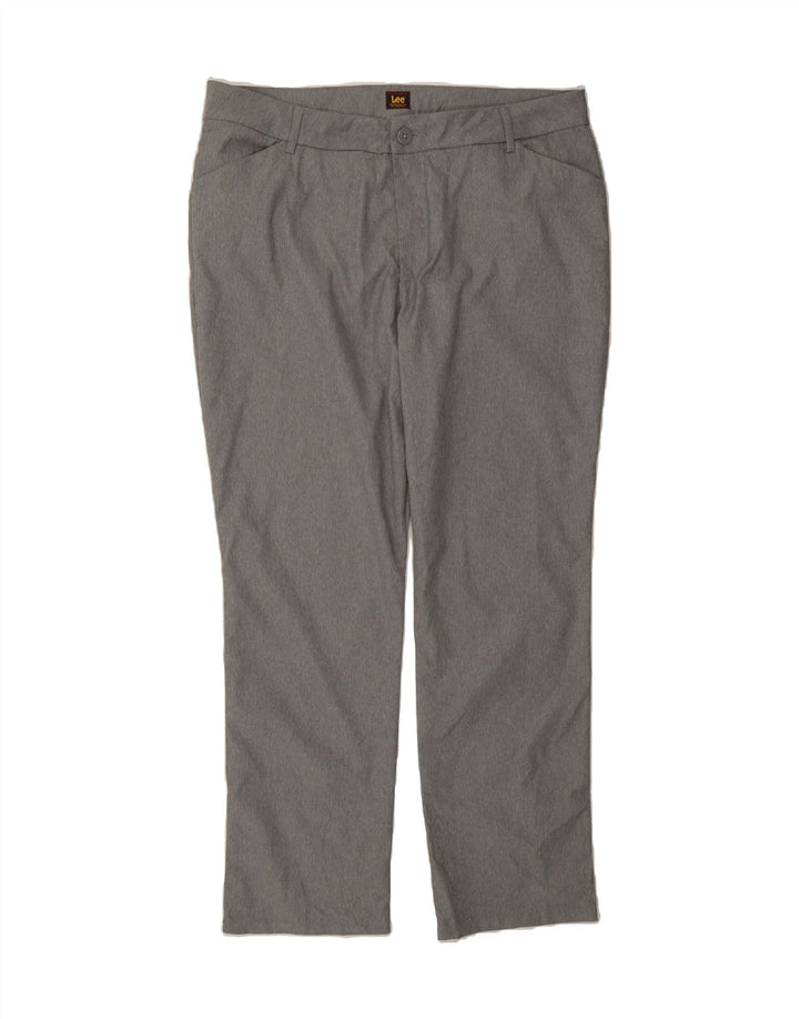 LEE Womens Slim Casual Trousers US 18 2XL W38 L30 Grey Polyester Vintage Lee and Second-Hand Lee from Messina Hembry 