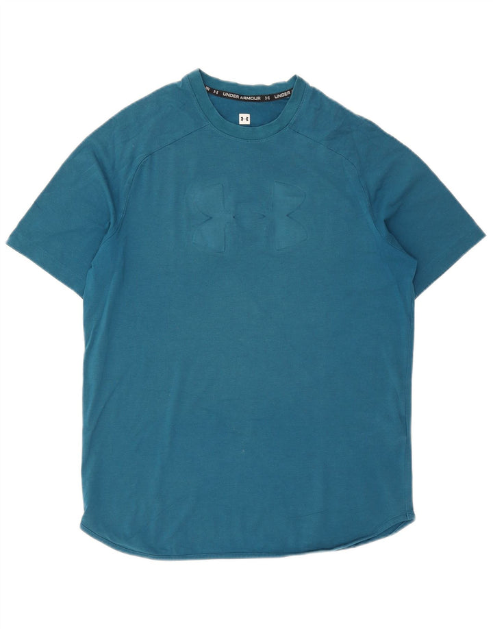 Ανδρικό γραφικό μπλουζάκι Under Armour Top από μεσαίο μπλε βαμβακερό