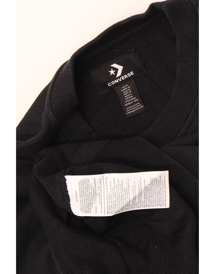 Ανδρικό γραφικό φούτερ Converse Jumper Μεσαίο μαύρο βαμβακερό